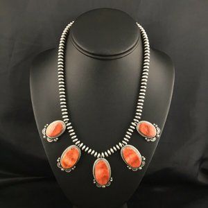Unique Native Red Spiny Oyster Squash Necklace
